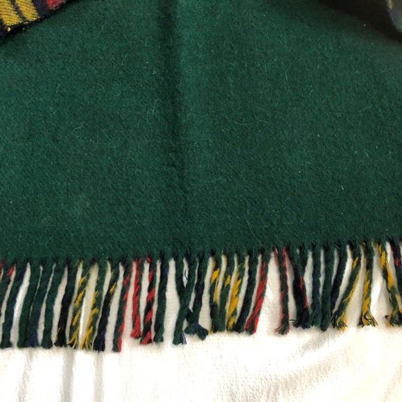 Vintage Wool Reversible Plaid/ Green Cape - Picture 7 of 7